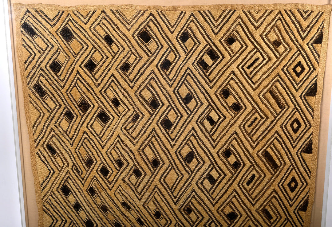 Kuba Raffia Cut-Pile "Kasai Velvet" Textile Panel