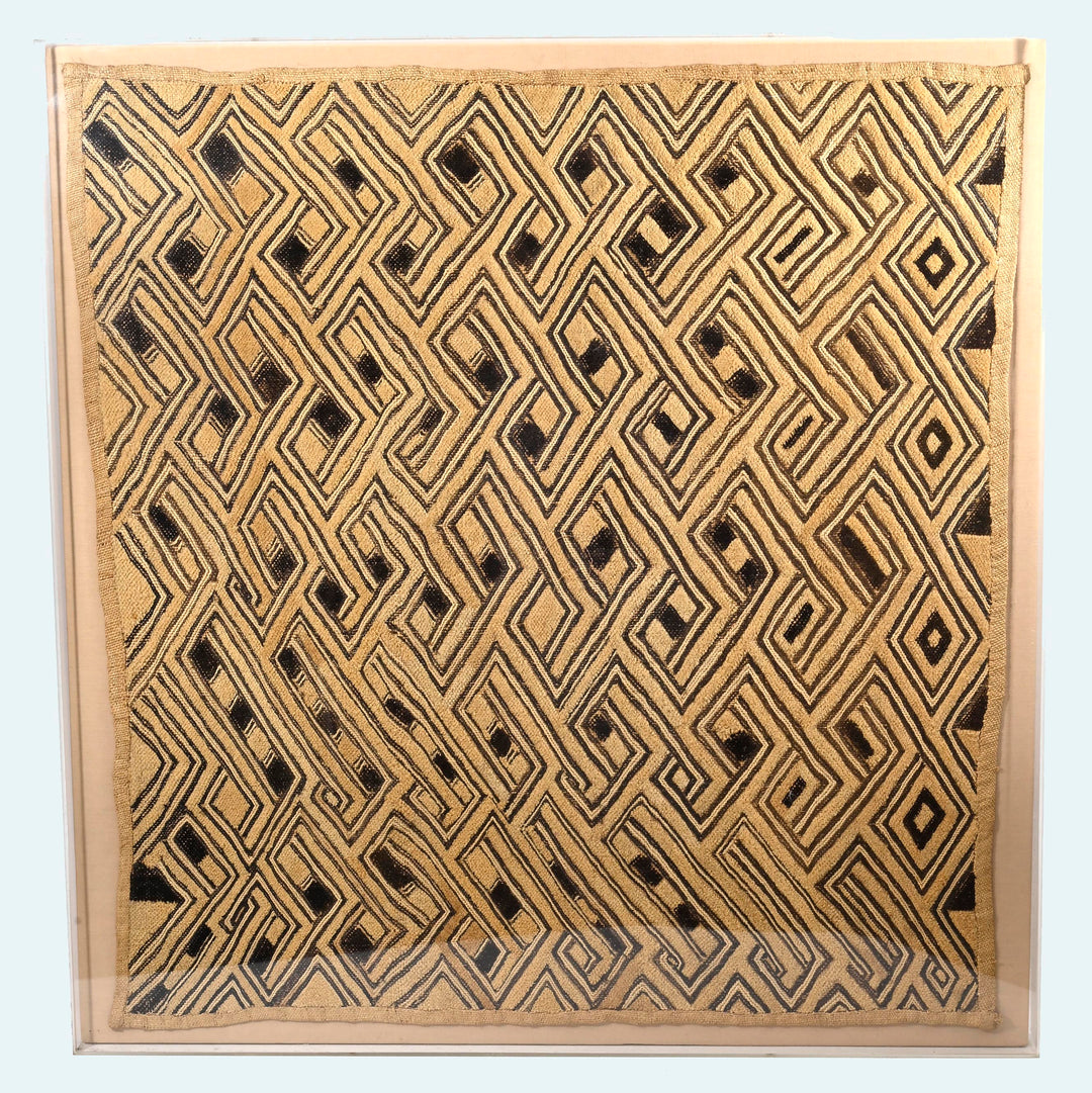 Kuba Raffia Cut-Pile "Kasai Velvet" Textile Panel