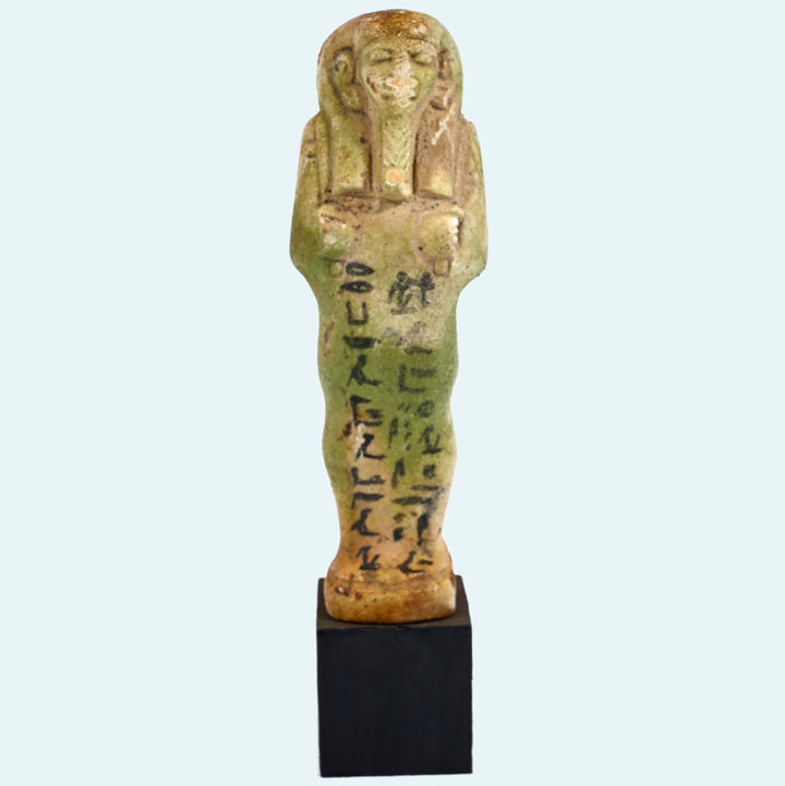 Egyptian Faience Inscribed Servant Figure Ushabti