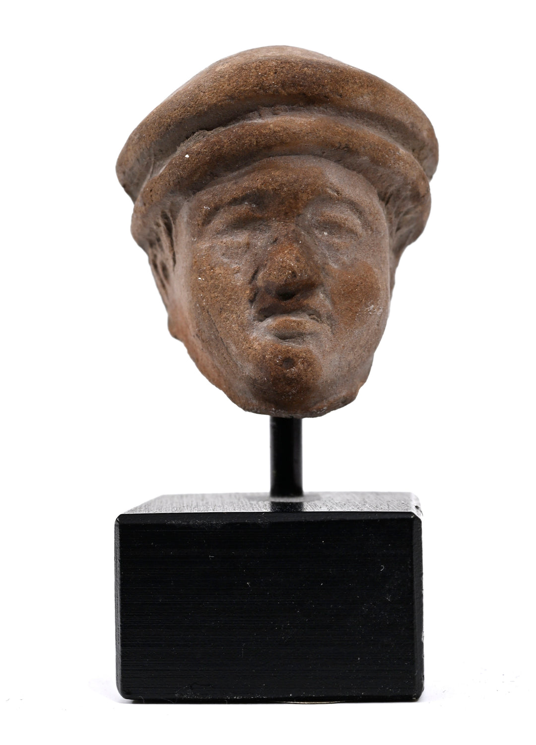 Hellenistic Terracotta Head of a Man in Cap