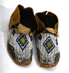 Pair Cheyenne Beaded Hide Moccasins