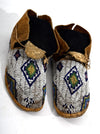 Pair Cheyenne Beaded Hide Moccasins