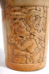 Maya Pottery Incised Ritual Cylinder Vessel