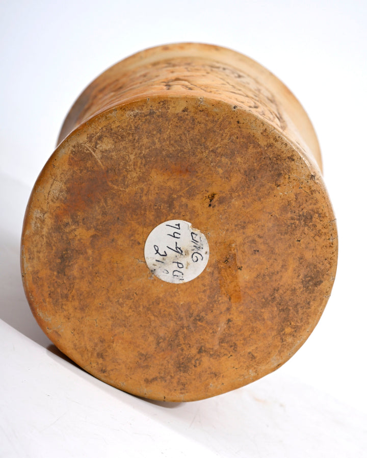Maya Pottery Incised Ritual Cylinder Vessel