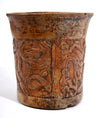 Maya Relief-Carved Pottery Cylinder Vessel depicting Hero Twin and Underworld Creatures