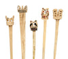 Set of Five Moche/Chimú Bone Tupu Pins with Bird Finials