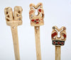 Set of Five Moche/Chimú Bone Tupu Pins with Bird Finials
