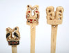 Set of Five Moche/Chimú Bone Tupu Pins with Bird Finials