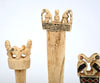 Set of Five Moche/Chimú Bone Tupu Pins with Bird Finials