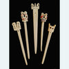 Set of Five Moche/Chimú Bone Tupu Pins with Bird Finials