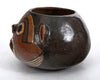 Nazca polychrome effigy bowl, opposite side view with slip painted face