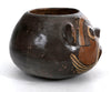 Nazca polychrome effigy bowl, top view showing bulbous form and rim
