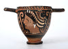 Apulian red-figure skyphos, side B mirror view of Lady of Fashion, ca. 340–320 BCE