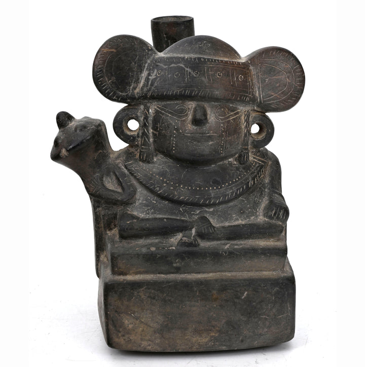 Lambayeque (Sicán) &nbsp;Seated Lord Blackware Vessel