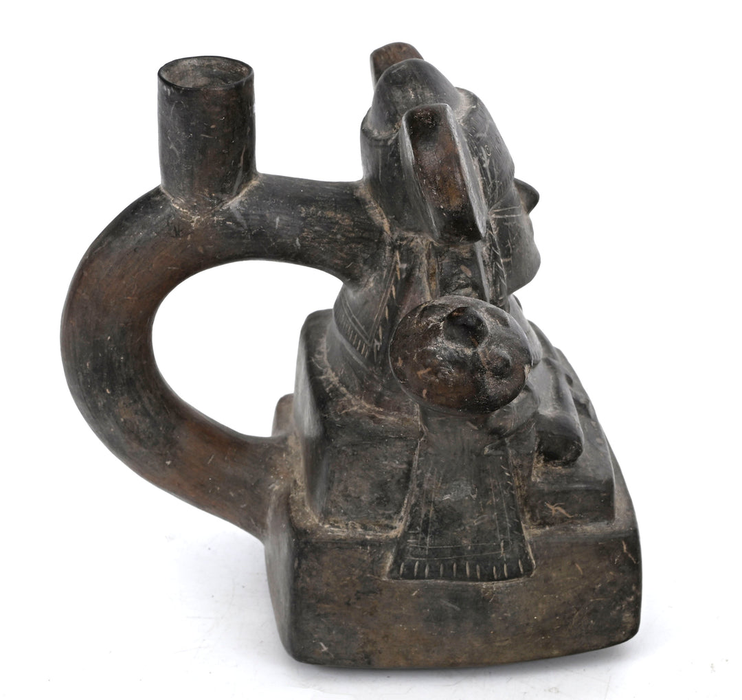 Lambayeque (Sicán) &nbsp;Seated Lord Blackware Vessel