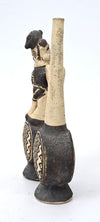 Chancay Double-Chambered Whistling Vessel with Standing Figure