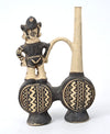 Chancay Double-Chambered Whistling Vessel with Standing Figure