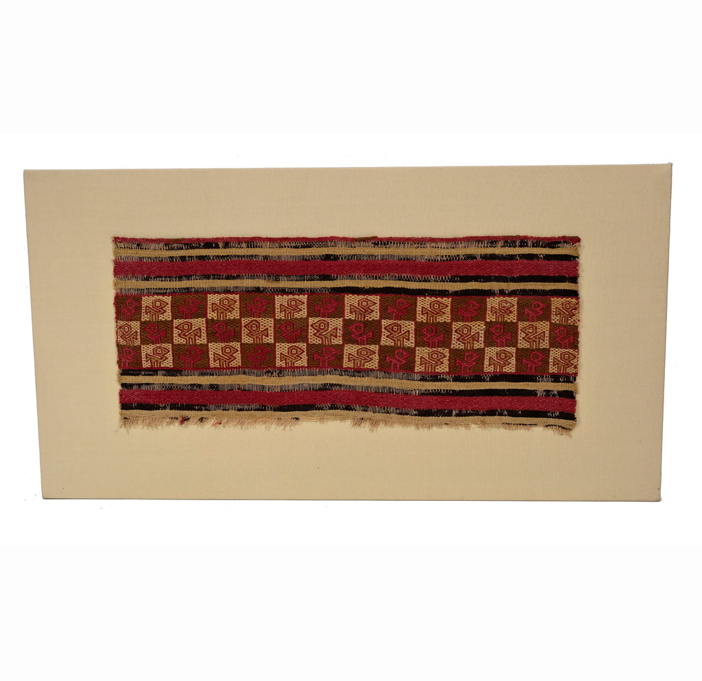 Chimu Textile Panel with Checkerboard of Stylized Avian