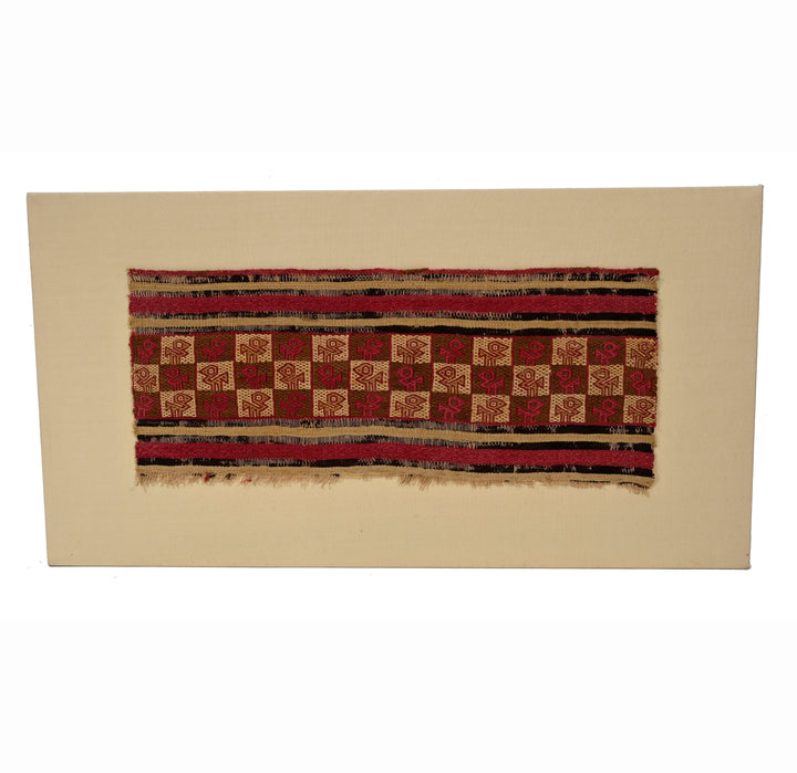 Chimu Textile Panel with Checkerboard of Stylized Avian