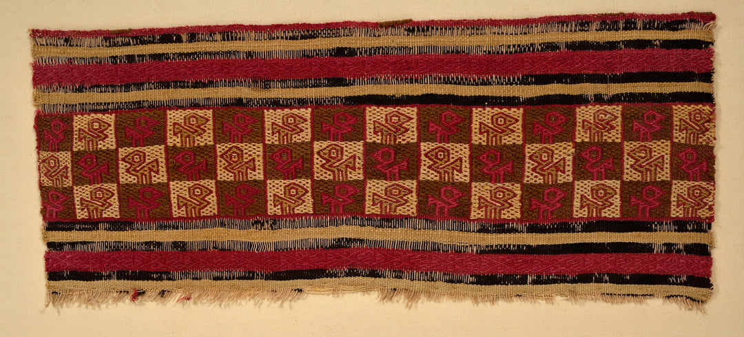 Chimu Textile Panel with Checkerboard of Stylized Avian