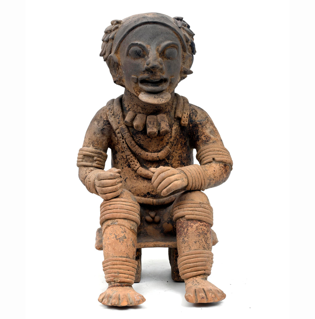 Jamacoaque Pottery Shaman Figure Seated on a Bench