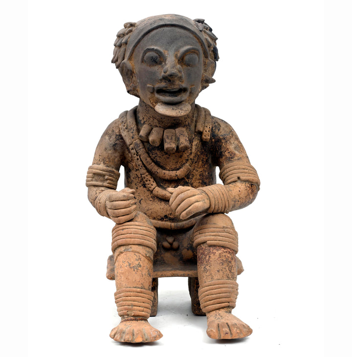 Jamacoaque Pottery Shaman Figure Seated on a Bench
