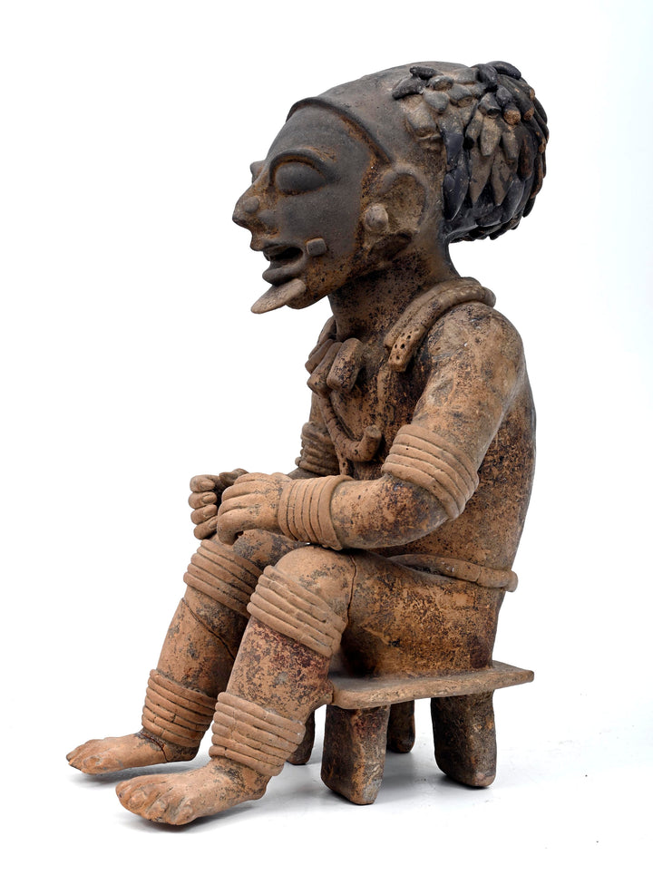 Jamacoaque Pottery Shaman Figure Seated on a Bench