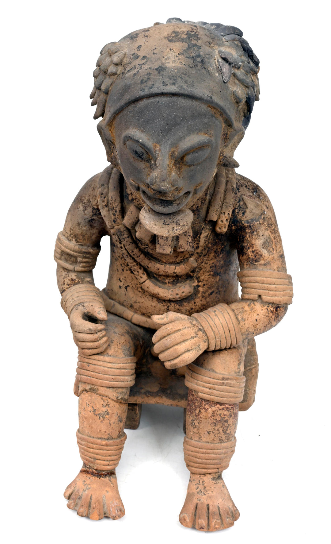 Jamacoaque Pottery Shaman Figure Seated on a Bench