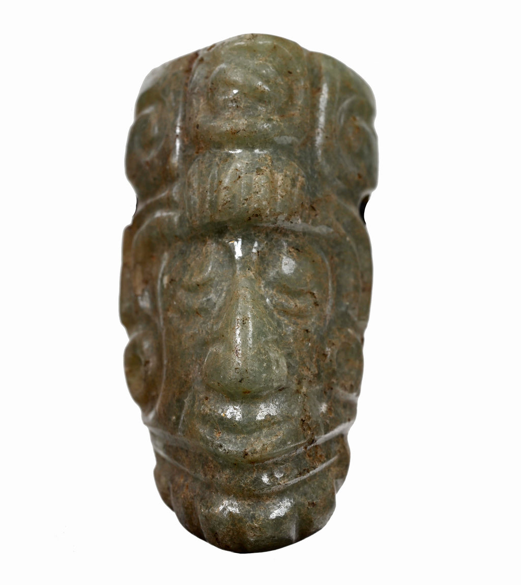 Maya Jade Face Pendant of Maize God