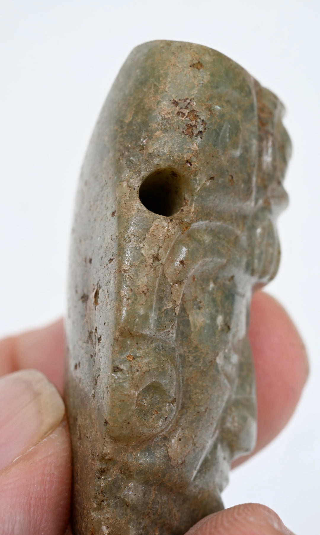 Maya Jade Face Pendant of Maize God