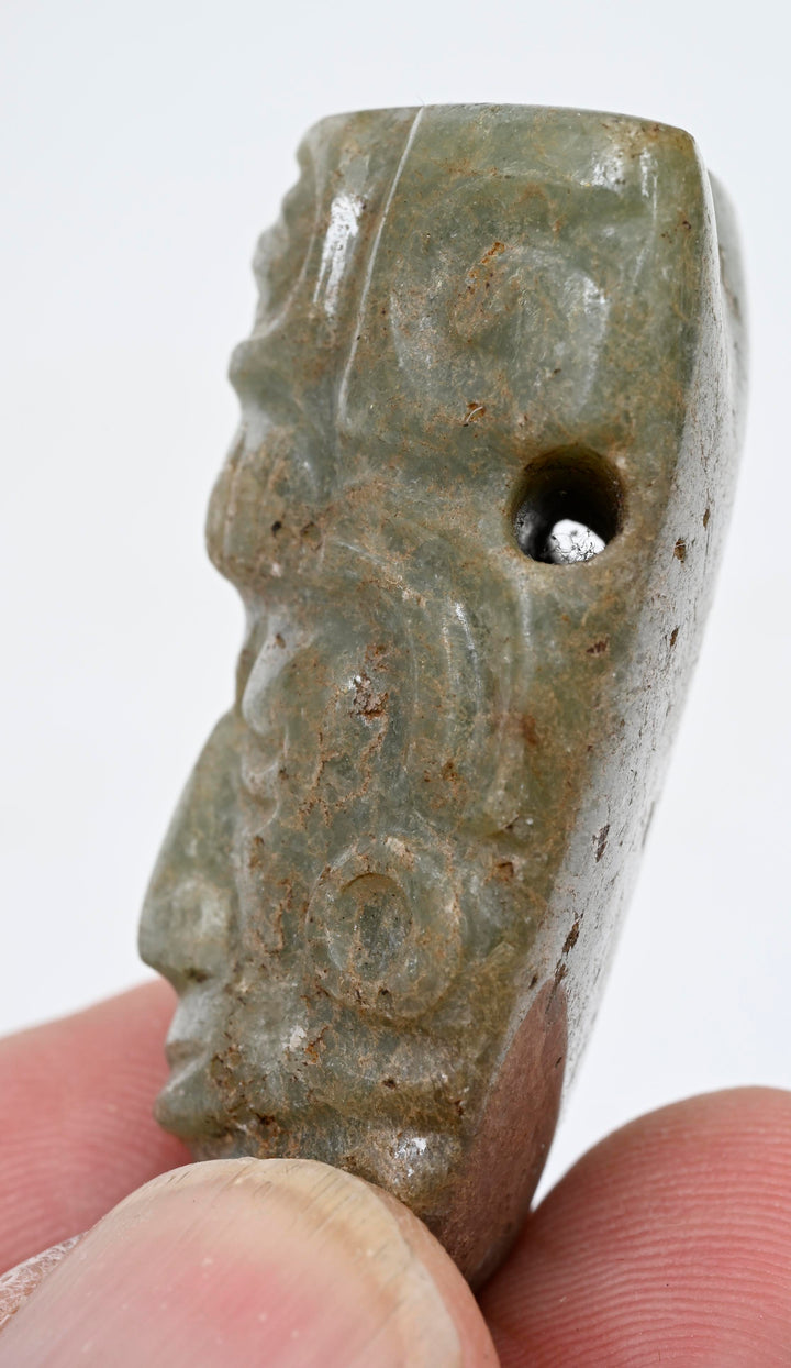 Maya Jade Face Pendant of Maize God