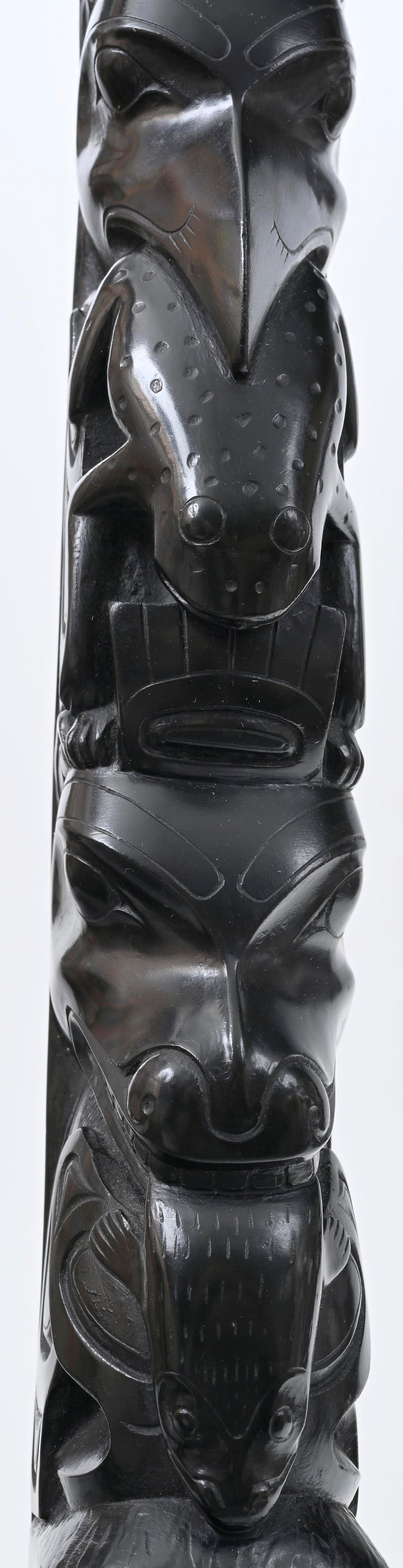 Haida Argillite Model Totem Pole