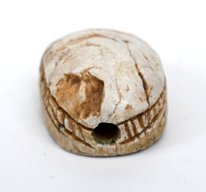 Egyptian Tan Steatite Scarab for Protection