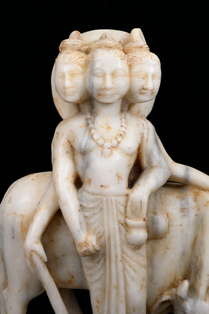 Indian Marble Statue of Dattatreya Trimurti