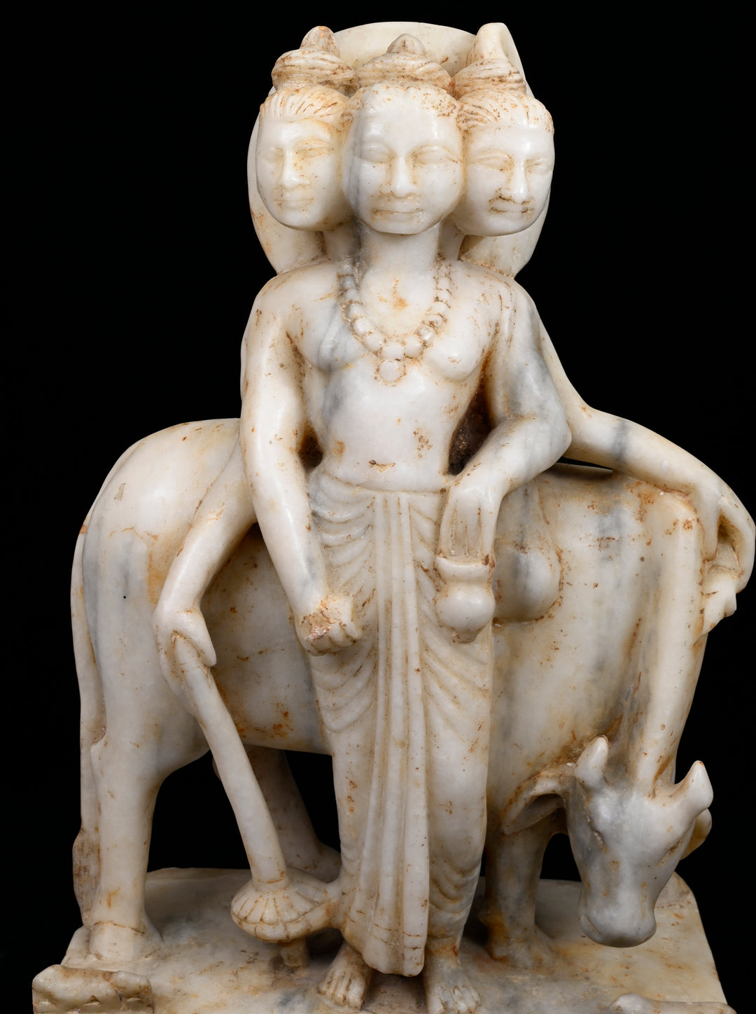 Indian Marble Statue of Dattatreya Trimurti