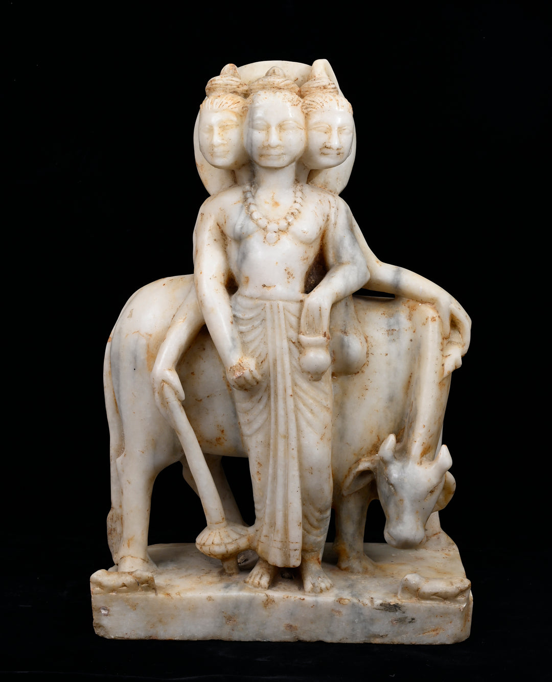 Indian Marble Statue of Dattatreya Trimurti