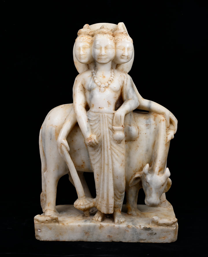 Indian Marble Statue of Dattatreya Trimurti