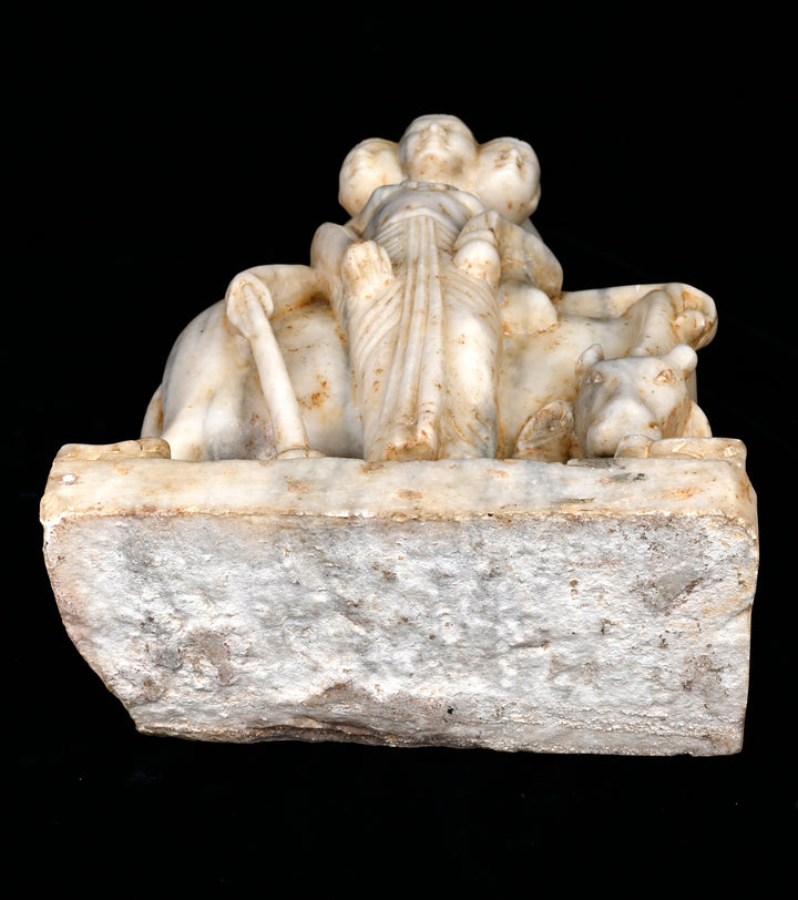 Indian Marble Statue of Dattatreya Trimurti