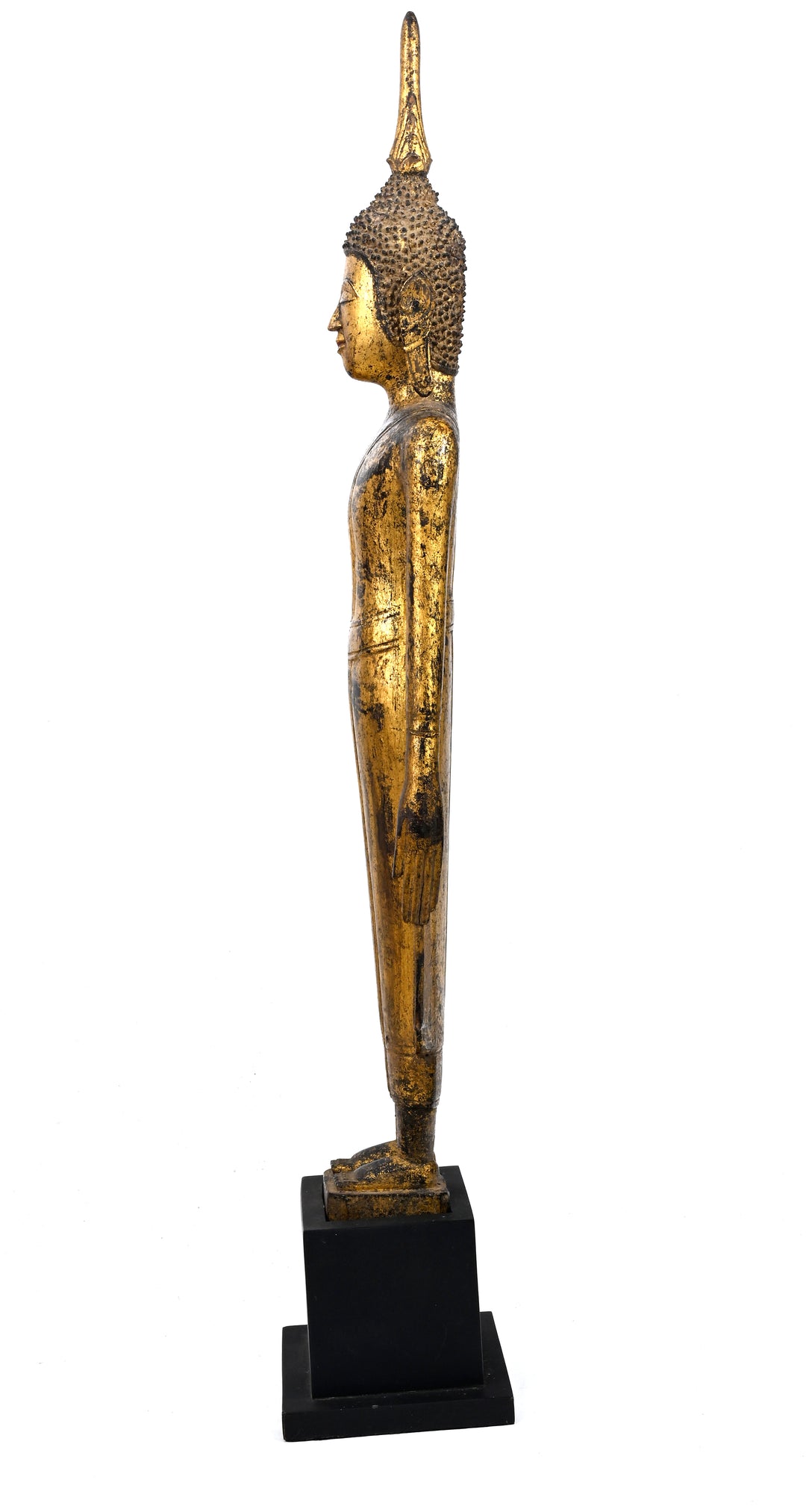 Lao Lan Xang Gilt Wood Standing Buddha