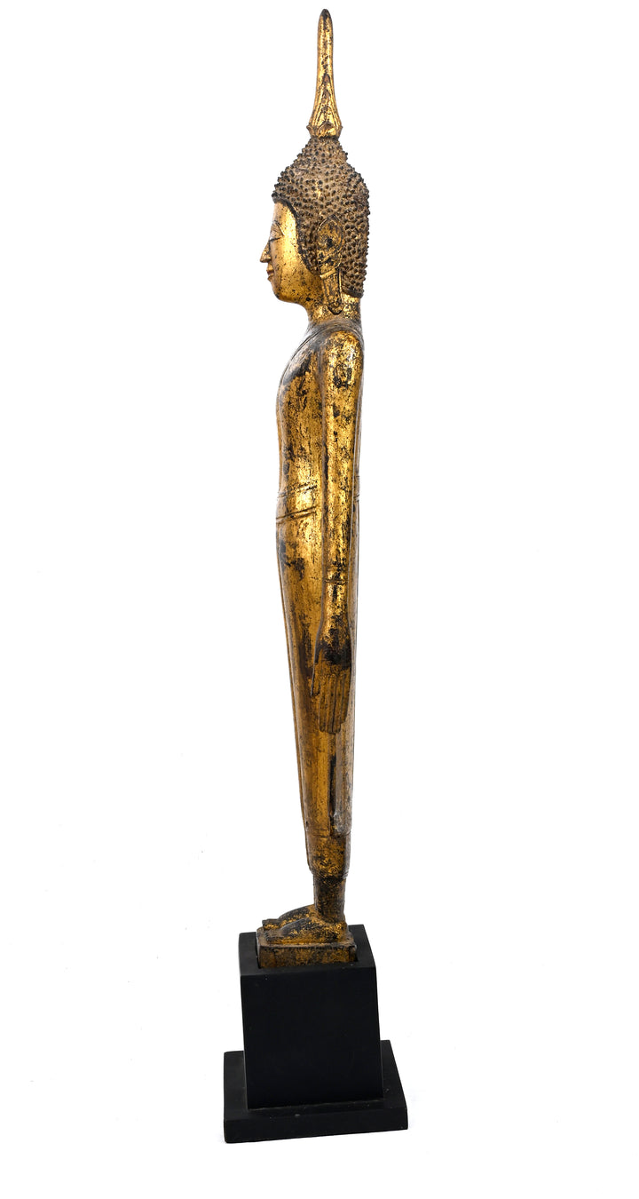 Lao Lan Xang Gilt Wood Standing Buddha