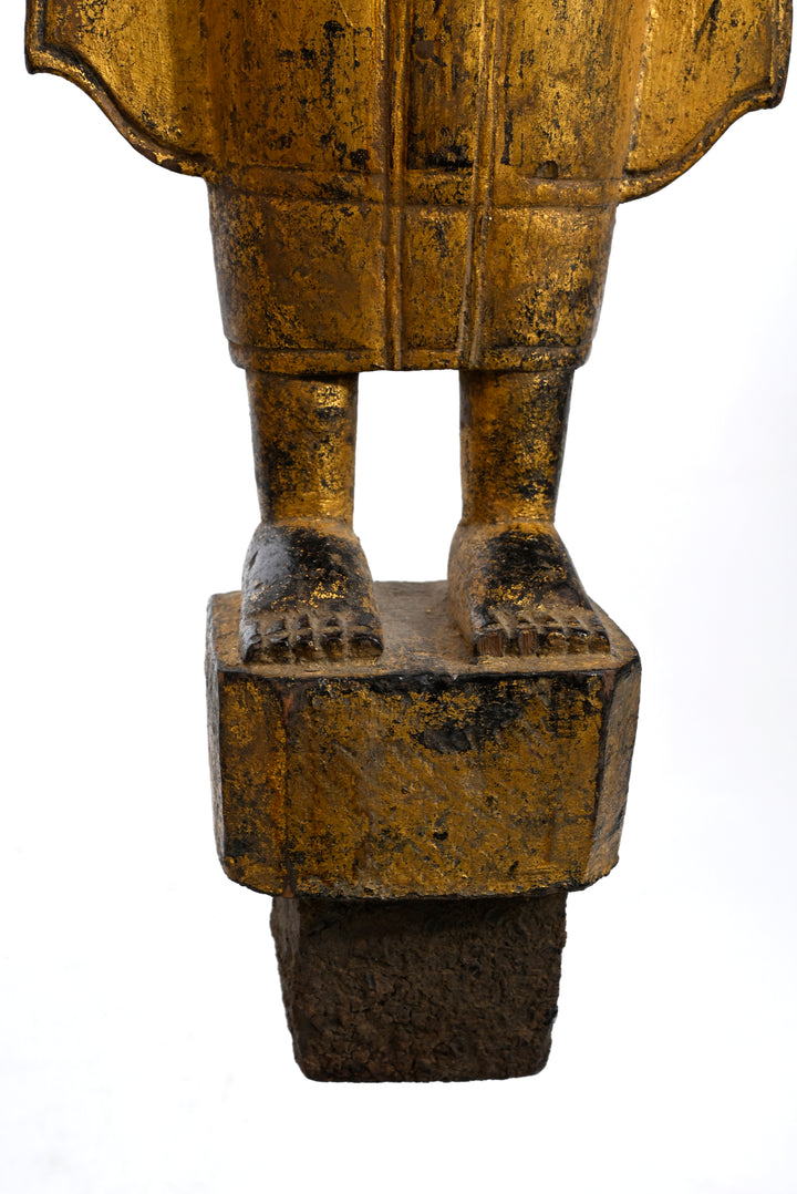 Lao Lan Xang Gilt Wood Standing Buddha