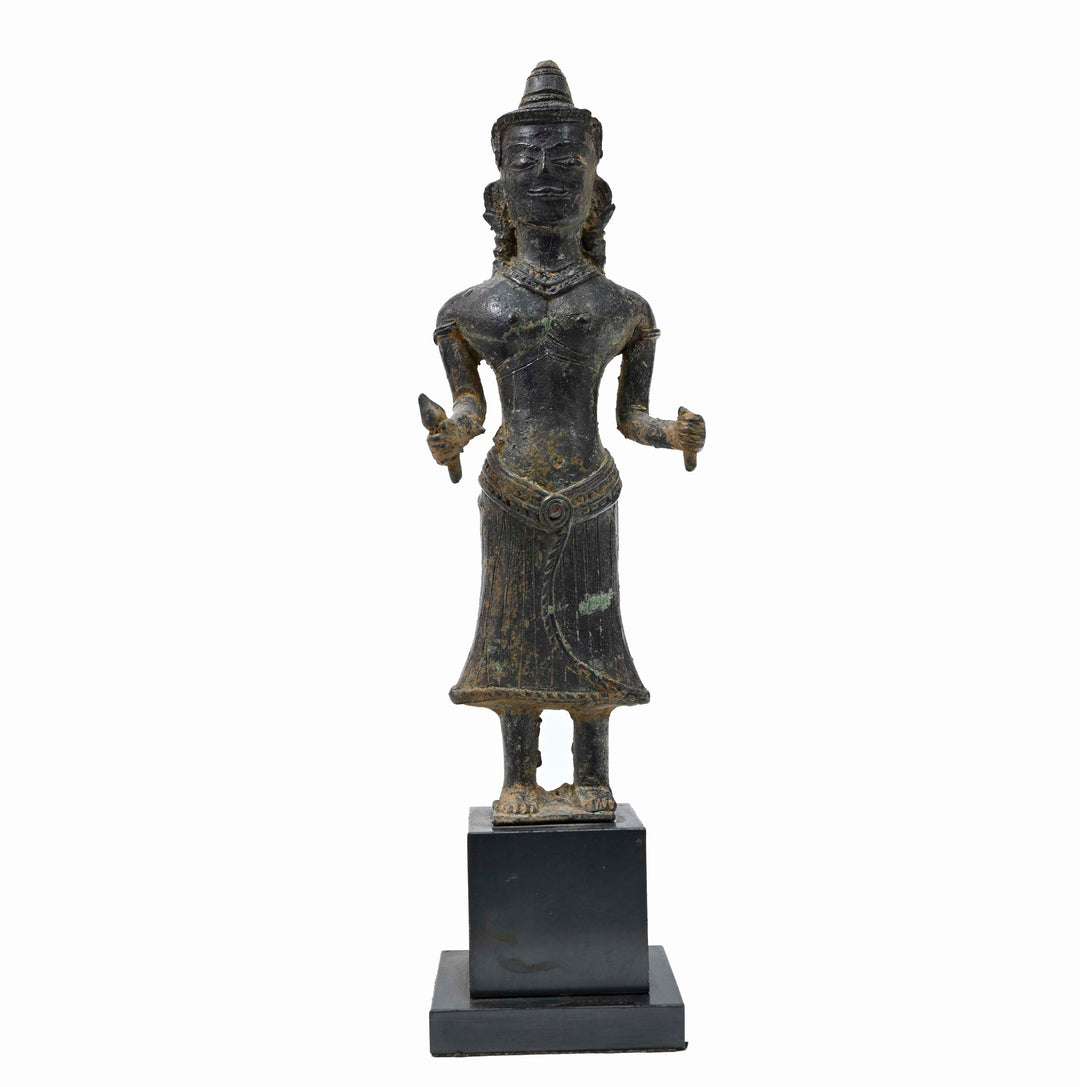 Khmer Bronze Standing Figure of Uma (Parvati / Devi)