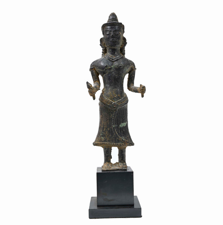 Khmer Bronze Standing Figure of Uma (Parvati / Devi)