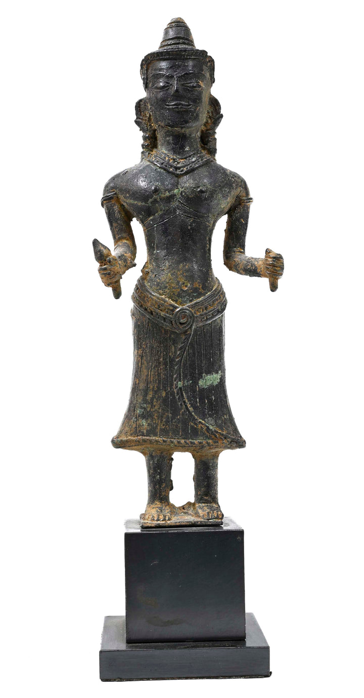 Khmer Bronze Standing Figure of Uma (Parvati / Devi)