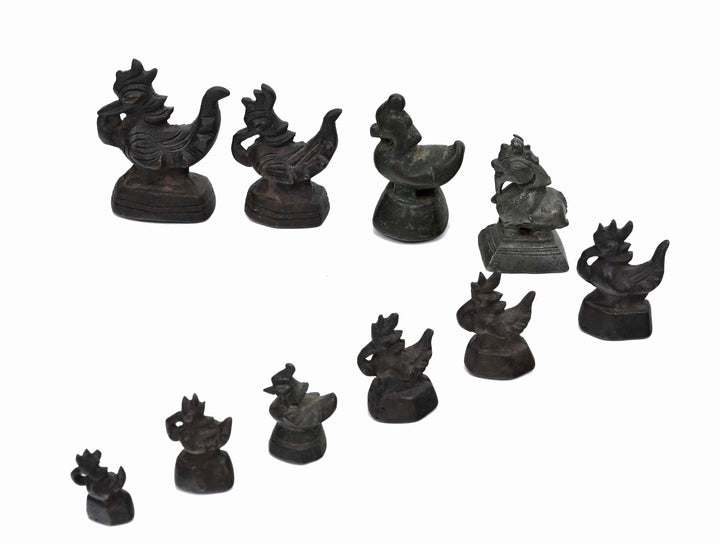 Group of 10 Burmese Cast Bronze Graduated Animal/Opium Weights