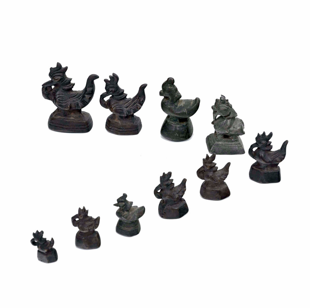 Group of 10 Burmese Cast Bronze Graduated Animal/Opium Weights