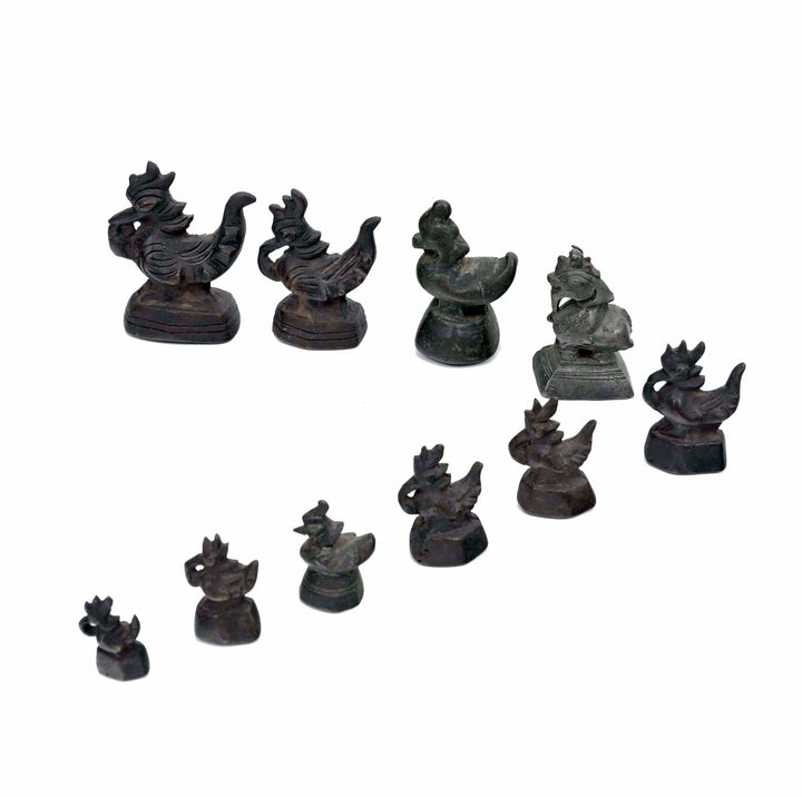 Group of 10 Burmese Cast Bronze Graduated Animal/Opium Weights