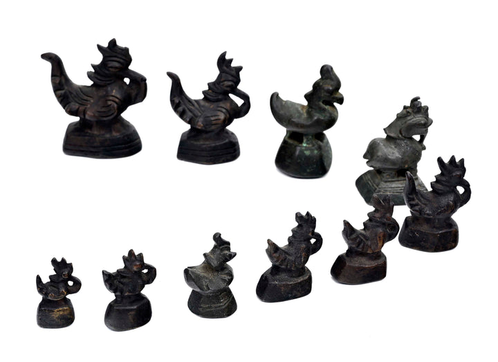 Group of 10 Burmese Cast Bronze Graduated Animal/Opium Weights