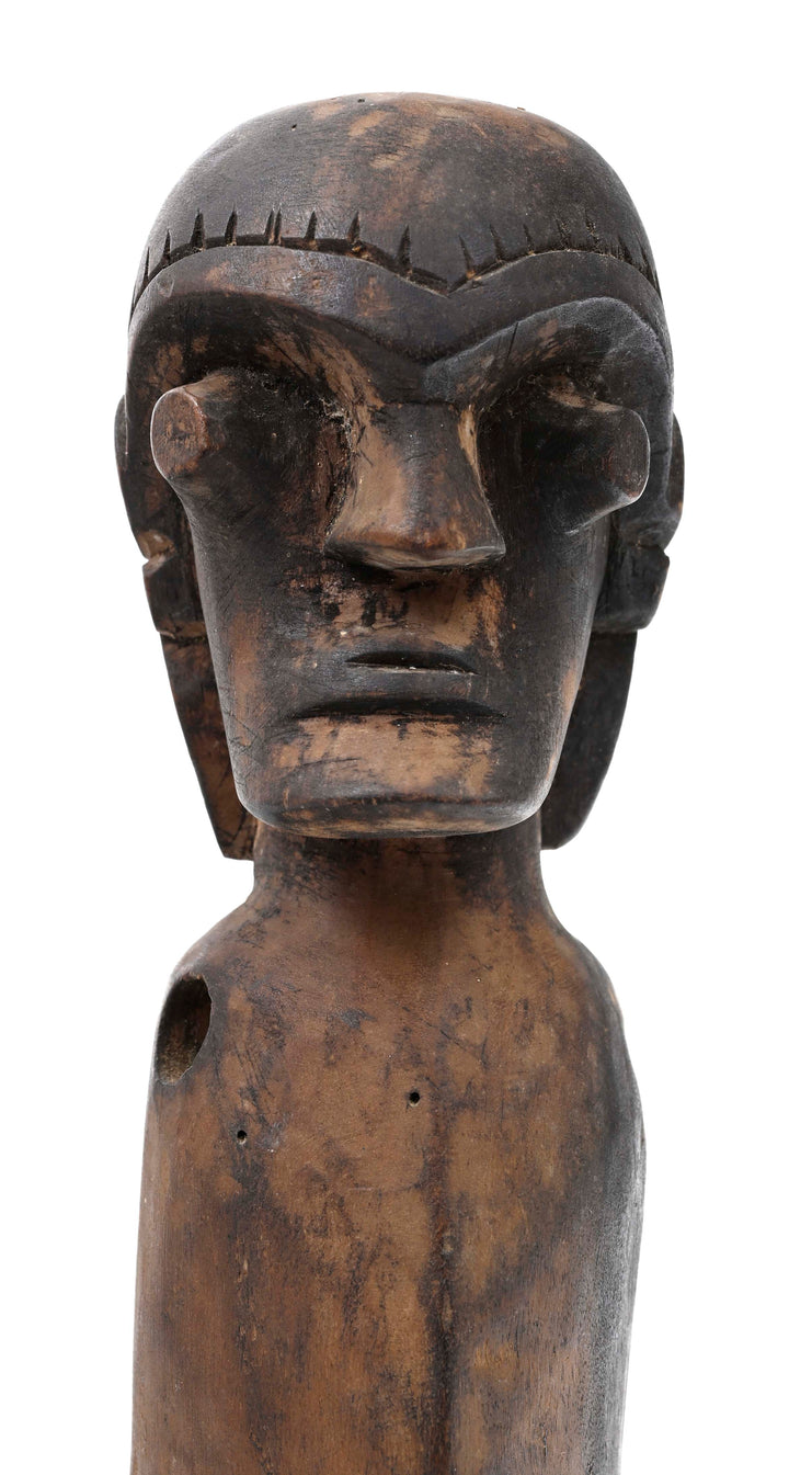 Dayak / Modang Carved Wood Anthropomorphic Architectural Peg or Shamanic Effigy