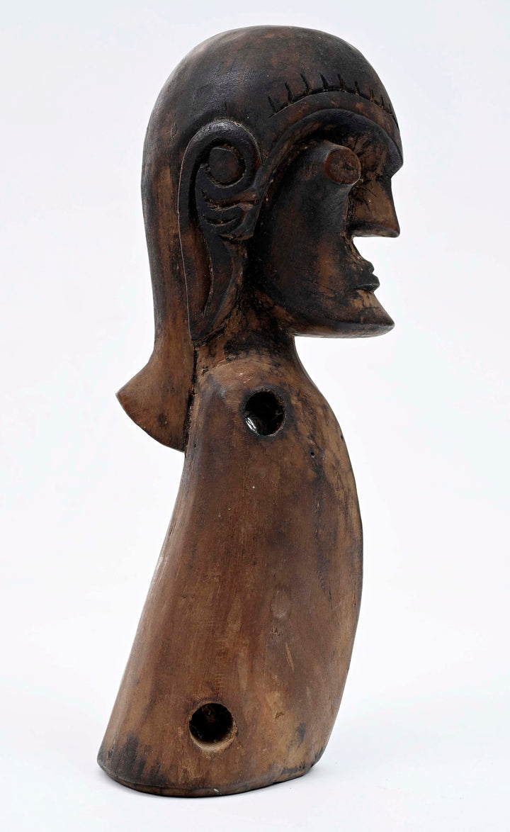 Dayak / Modang Carved Wood Anthropomorphic Architectural Peg or Shamanic Effigy